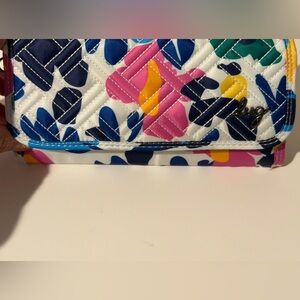 lug Quilted Floral Wallet in White, Blue, Pink, Yellow, Green